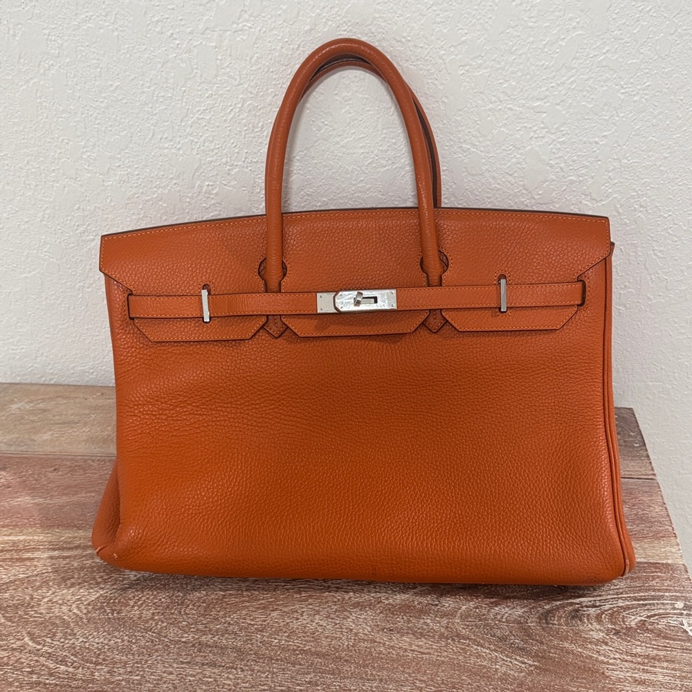 Hermès Birkin 40 Orange H with Palladium  Hardware.